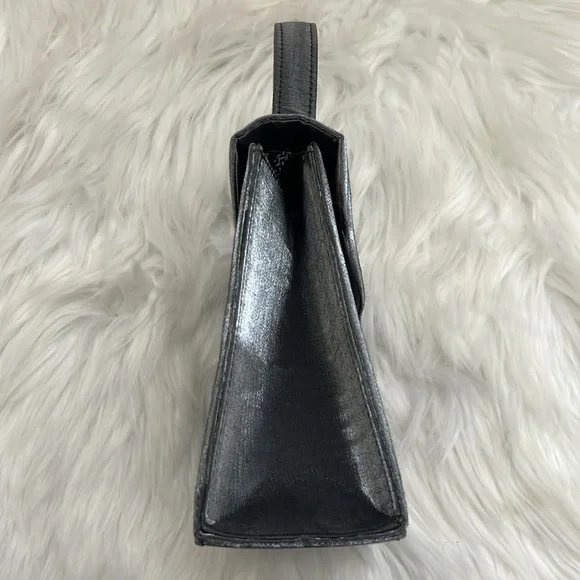 Vintage 90s Y2K 2000s Sasha Silver Grey Beaded Top Handle Mini Bag / Purse - Picture 4 of 13